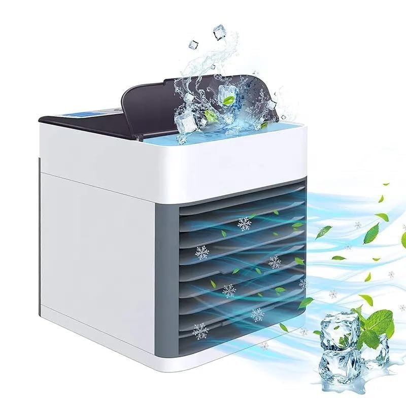 Portable Air Cooler – 3-in-1 Evaporative Mini Air Conditioner with 3 Speeds, USB Powered Personal Space Cooler, LED Night Light for Bedroom, Office, Kitchen & Camping