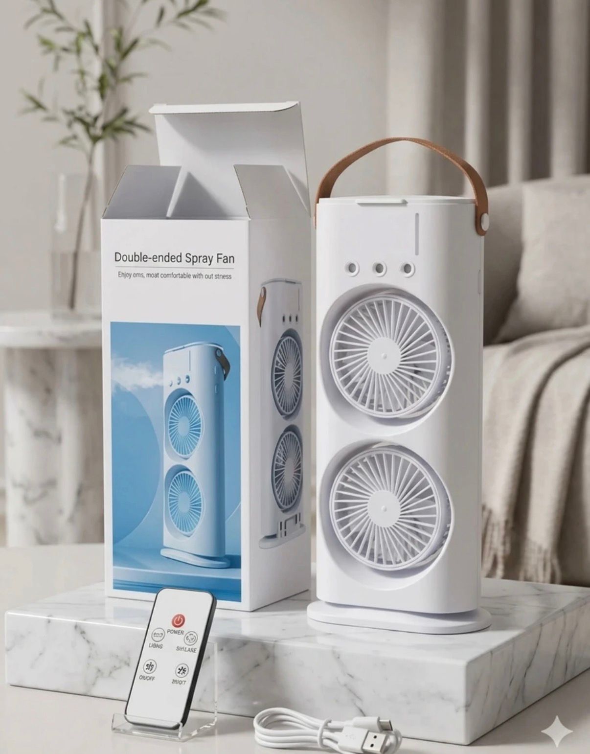 FrostFlowDouble Head Spray Cooling Fan