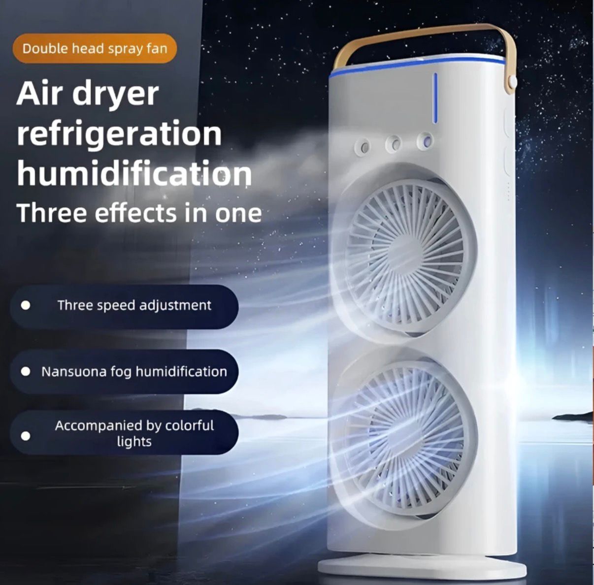 FrostFlowDouble Head Spray Cooling Fan