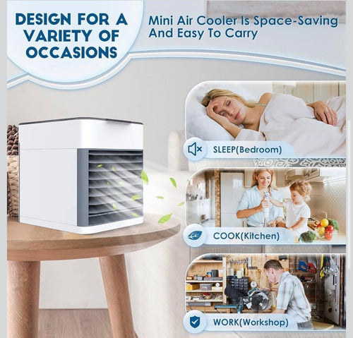 Mini USB Air Cooler Portable Cooling Fan with Water Tank & Air Filter